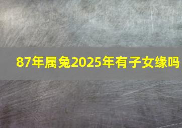 87年属兔2025年有子女缘吗