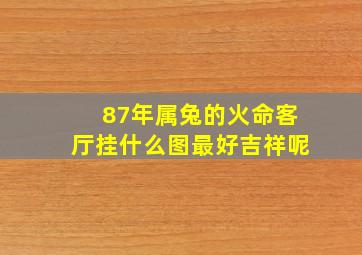 87年属兔的火命客厅挂什么图最好吉祥呢