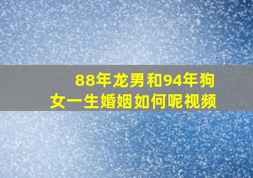 88年龙男和94年狗女一生婚姻如何呢视频