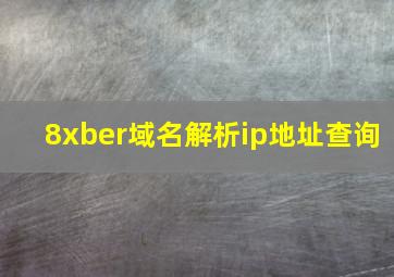 8xber域名解析ip地址查询