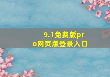 9.1免费版pro网页版登录入口