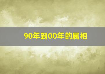 90年到00年的属相