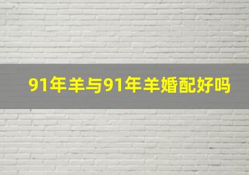 91年羊与91年羊婚配好吗