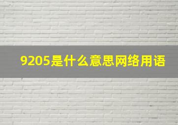 9205是什么意思网络用语