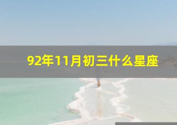 92年11月初三什么星座