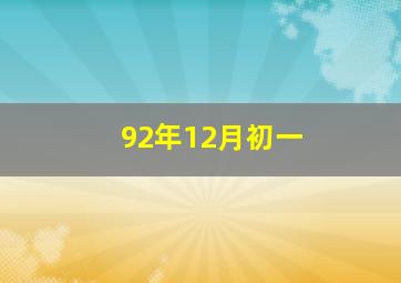 92年12月初一