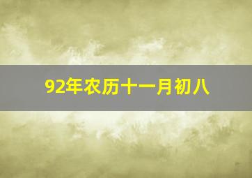 92年农历十一月初八