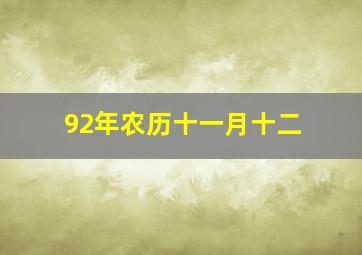 92年农历十一月十二