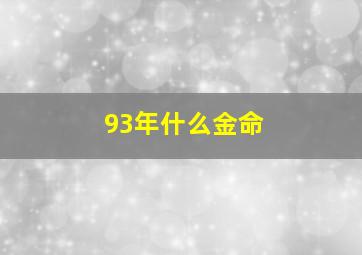 93年什么金命