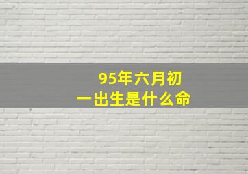 95年六月初一出生是什么命