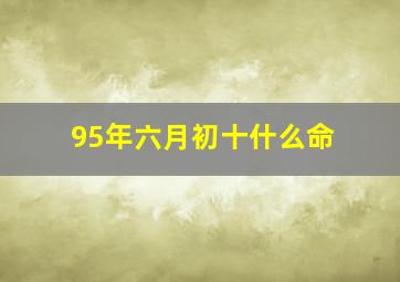 95年六月初十什么命