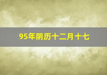 95年阴历十二月十七