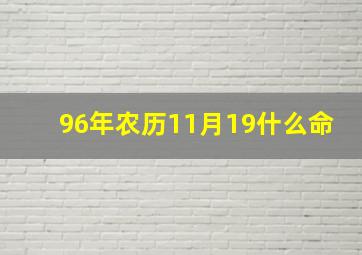 96年农历11月19什么命