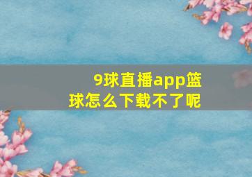 9球直播app篮球怎么下载不了呢