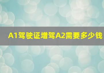 A1驾驶证增驾A2需要多少钱