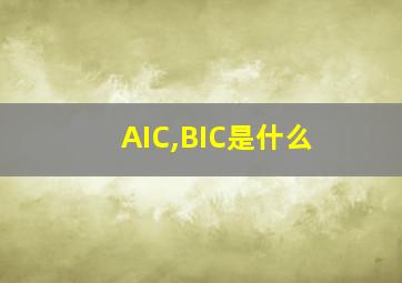 AIC,BIC是什么