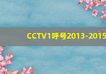 CCTV1呼号2013-2015