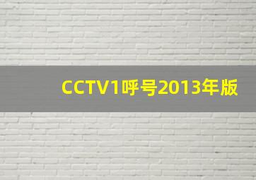 CCTV1呼号2013年版