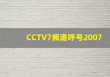 CCTV7频道呼号2007