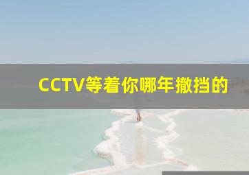 CCTV等着你哪年撤挡的