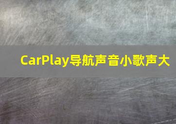 CarPlay导航声音小歌声大