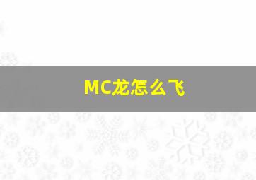 MC龙怎么飞