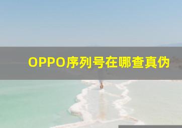 OPPO序列号在哪查真伪