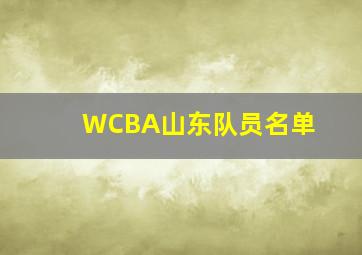 WCBA山东队员名单