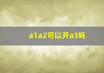 a1a2可以开a3吗