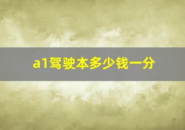 a1驾驶本多少钱一分