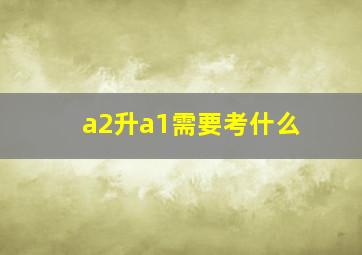 a2升a1需要考什么