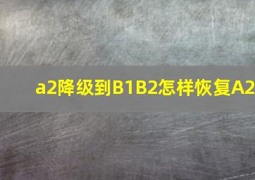 a2降级到B1B2怎样恢复A2