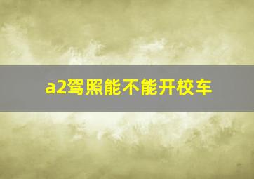 a2驾照能不能开校车