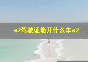 a2驾驶证能开什么车a2