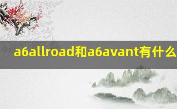 a6allroad和a6avant有什么区别