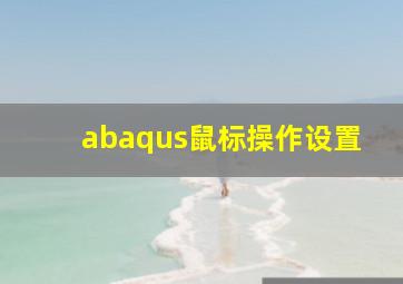 abaqus鼠标操作设置