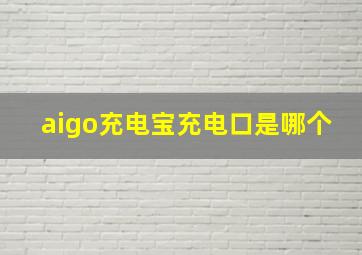 aigo充电宝充电口是哪个