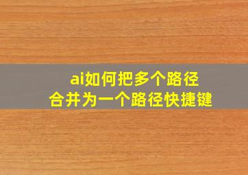 ai如何把多个路径合并为一个路径快捷键