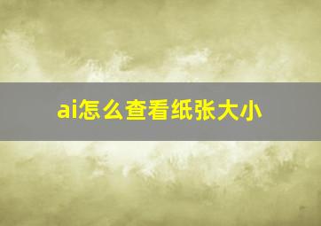 ai怎么查看纸张大小