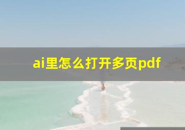 ai里怎么打开多页pdf