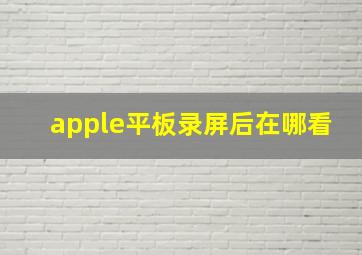 apple平板录屏后在哪看