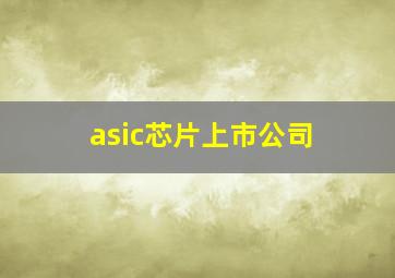 asic芯片上市公司