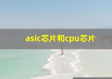 asic芯片和cpu芯片