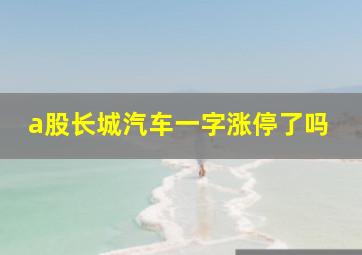 a股长城汽车一字涨停了吗