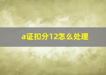 a证扣分12怎么处理