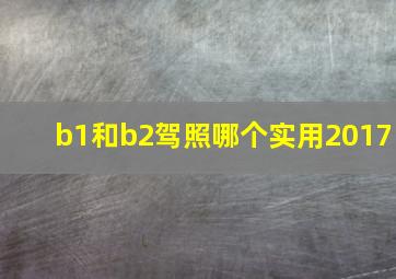 b1和b2驾照哪个实用2017