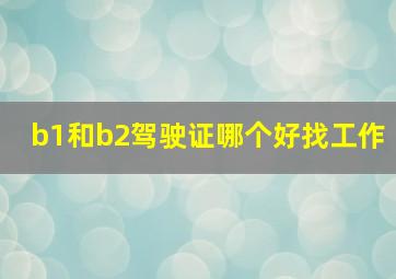 b1和b2驾驶证哪个好找工作