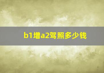 b1增a2驾照多少钱