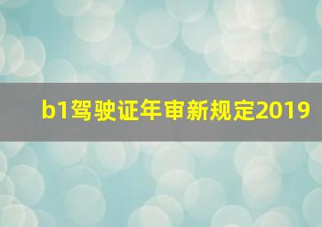 b1驾驶证年审新规定2019