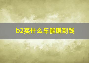 b2买什么车能赚到钱